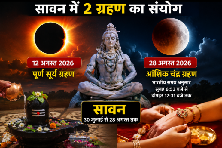 सावन मं दू ग्रहण के दुर्लभ संयोग : भगवान शिव के महीना मं सूर्य अउ चंद्र ग्रहण, जानव समय, धार्मिक महत्व अउ का कहिथे मान्यता