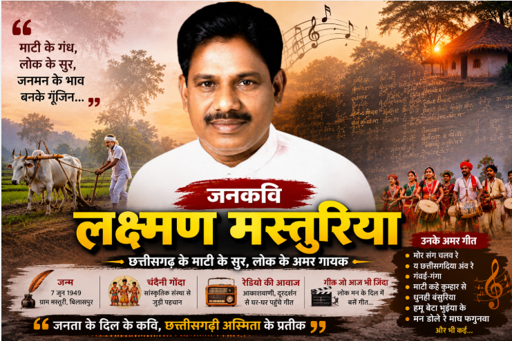जनकवि लक्ष्मण मस्तुरिया : माटी के सुर ला दुनिया तक पहुंचइया छत्तीसगढ़ के अमर लोकगायक अउ जनभावना के सच्चा आवाज