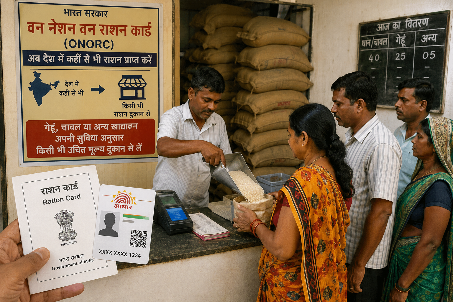 राशन कार्ड धारक मन बर बड़े राहत: अब देश के कोनो घलो राशन दुकान ले ले सकहू गेहूं अऊ चांउर, बदलिस वितरण के नियम