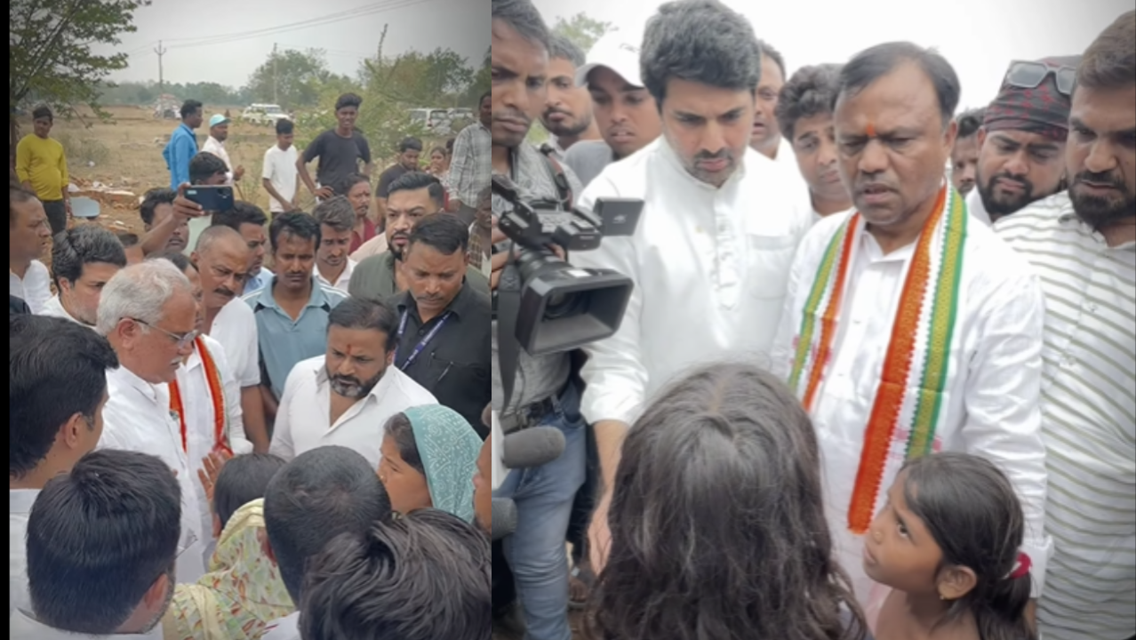 Raipur Bulldozer Action : 80 घरों पर बुलडोजर के बाद भड़का विरोध…! कलेक्ट्रेट का घेराव…Ex CM और दीपक बैज पहुंचे नकटी