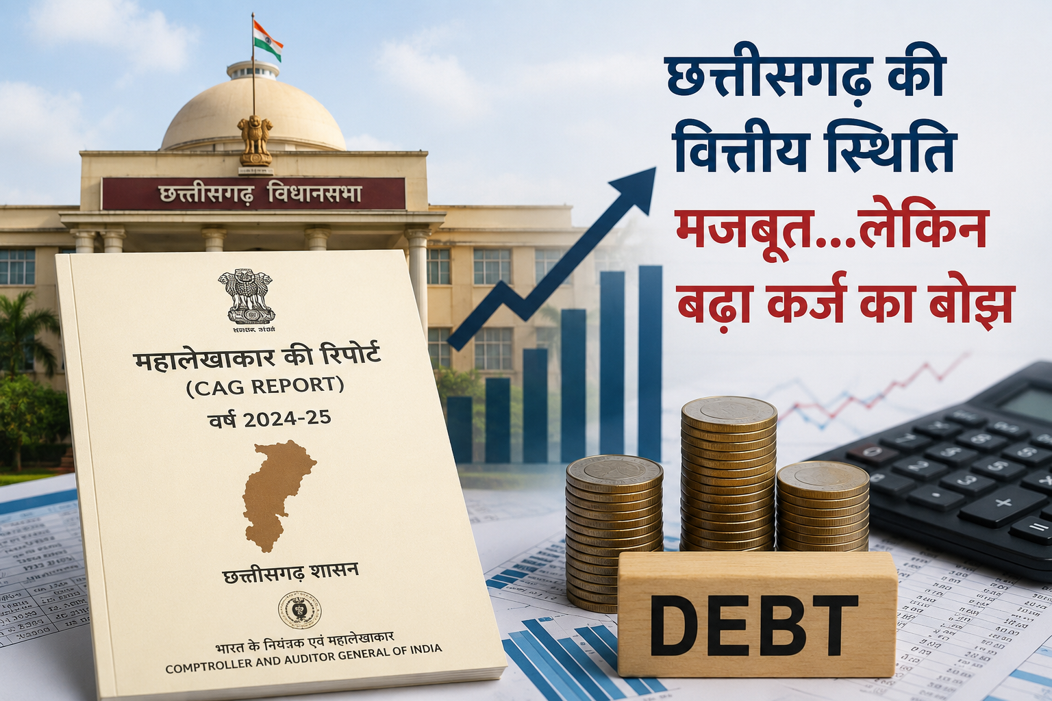 CAG रिपोर्ट मं खुलासा: छत्तीसगढ़ के आर्थिक हालत मजबूत, फेर बढ़त कर्जा अउ ब्याज के बोझ बनिस चिंता के कारण
