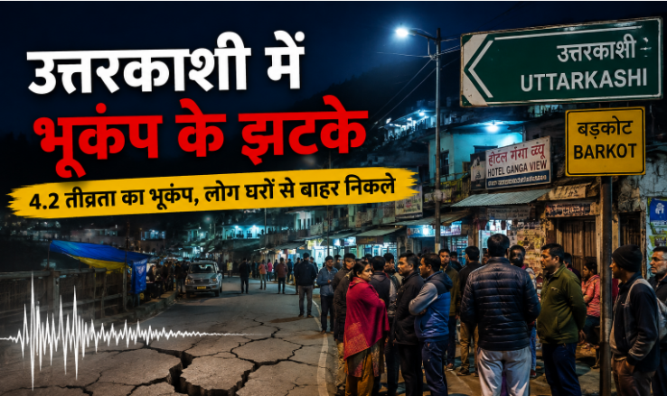 उत्तरकाशी म आधी रात 4.2 तीव्रता के भूकंप, यमुना ले गंगा घाटी तक कांपिस धरती; दहशत म घर ले बाहर निकले लोग